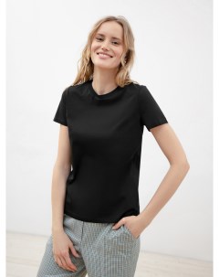 Черная женская футболка из 100 мерсеризованного хлопка Pompa