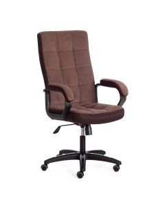 Кресло компьютерное флок коричневое 61х47х126 см Tc