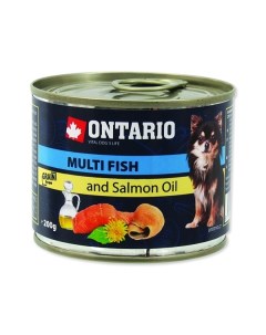 Консервы для собак рыбное ассорти 200 г Ontario