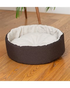 Лежанка Свис круглая с подушкой коричневая 48х48х15 см Petshop лежаки