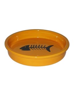 Миска для животных Fish оранжевая керамическая 13 5х13 5х2 5см 200мл Foxie