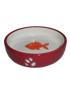 Миска для животных Orange Fish красная керамическая 12х12х3см 150мл Foxie