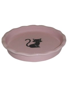 Миска для животных Black Cat розовая керамическая 15 5х15 5х2 5см 150мл Foxie