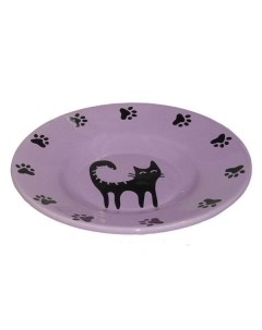 Миска для животных Cat Plate фиолетовая керамическая 15 5х3см 140мл Foxie