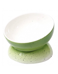 Миска для животных Green Bowl зеленая керамическая 14х14х11см 170мл Foxie