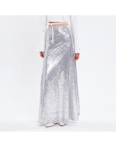 Серебряная юбка макси с пайетками D4soul