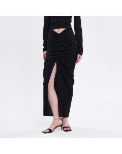 Чёрная блестящая юбка макси D4soul