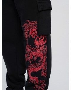 Утепленные брюки карго с принтом дракона Твое