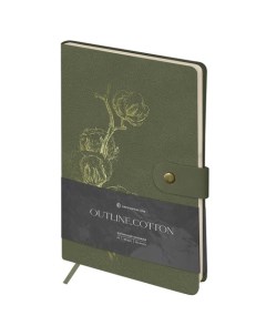 Записная книжка Outline Cotton А5 80 листов кожзам с замком тиснение фольгой внутренний карман блок  Greenwich line
