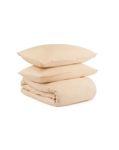 Комплект постельного белья из сатина из коллекции Essential 1 5 сп Бежевый Tkano