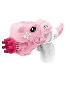 Пистолет генератор мыльных пузырей Динозавр розовый Nobrand