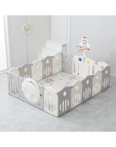 Большой детский игровой манеж комплекс SUPREME Space 200x200 Grey из пластика Unix kids