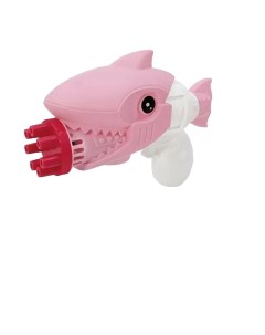 Пистолет генератор мыльных пузырей Акула розовый Nobrand