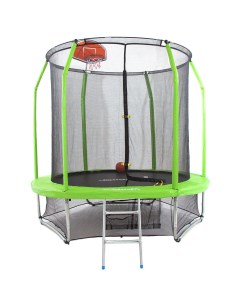 Батут Gravity Basketball с сеткой и лестницей 244 см green Domsen fitness