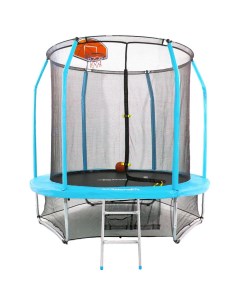 Батут Gravity Basketball с сеткой и лестницей 244 см blue Domsen fitness