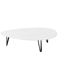 Журнальный столик Калифорния Дадли KLF_710820 94х69х25 см белый бетон чёрный Калифорния мебель