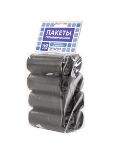 Пакеты для уборки за собакой Standart чёрные полиэтиелен 8х20 шт Elitepad