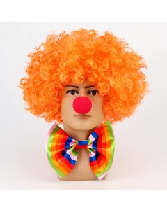 Карнавальный набор клоуна бант22 верт полоски нос парик Nobrand