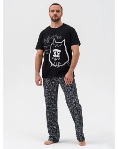 Муж пижама Черный кот Черный р 58 Оптима трикотаж