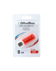 Накопитель USB 2 0 8GB OM 8GB 230 Orange 230 оранжевый Oltramax