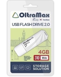 Накопитель USB 2 0 4GB OM 4GB 310 White 310 белый Oltramax
