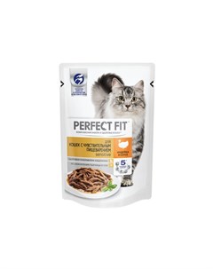Корм для кошек с чувствительным пищеварением индейка в соусе пауч 75г Perfect fit
