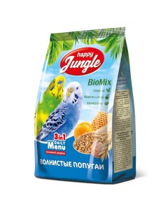 Корм для птиц для волнистых попугаев 500г Happy jungle
