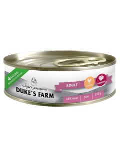 Корм для кошек из курицы с клюквой и шпинатом 100г Duke's farm