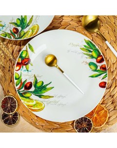Тарелка обеденная керамика 23 см круглая Олива Daniks
