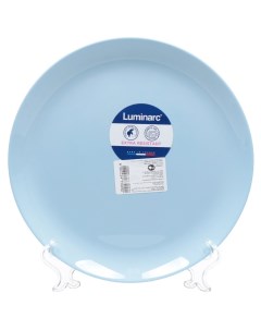 Тарелка обеденная стекло 25 см круглая Diwali Light Blue P2610 голубая Luminarc