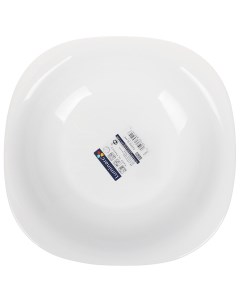 Тарелка суповая стеклокерамика 21 см квадратная Carine White H3667 L5406 N6802 белая Luminarc