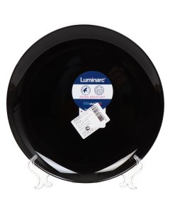 Тарелка обеденная стекло 25 см круглая Diwali Noir P0867 черная Luminarc