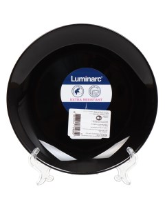 Тарелка десертная стекло 19 см круглая Diwali Noir P0789 черная Luminarc