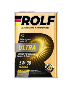 Синтетическое моторное масло Ultra 5W 30 C3 SN CF 4л металл 9375341 Rolf