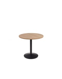 Esilda Круглый стол с меламиновой натуральной отделкой и черной металлической ножкой La forma (ex julia grup)