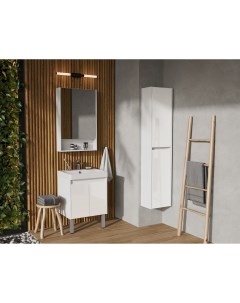 Мебель для ванной Сканди Doors 55 см белая глянцевая матовая Акватон