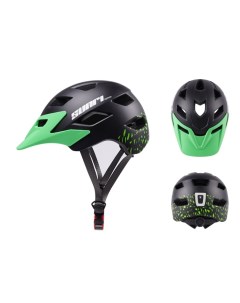 Детский велосипедный шлем TS 82 черный зеленый Sunrimoon