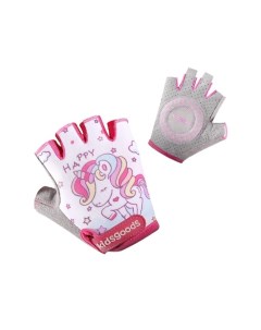 Детские велосипедные перчатки XG38 короткие пальцы Белый Розовый р S Kidsdoogs