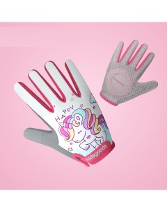 Детские велосипедные перчатки XG38 длинные пальцы Белый Розовый р L Kidsdoogs