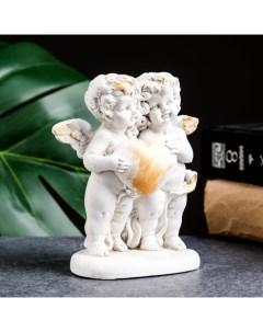 Статуэтка Ангелочки с сердцем состаренный 12х11х6см Хорошие сувениры