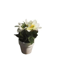 Искусственный цветок Пуансеттия NY в горшке белый 16 см Koopman