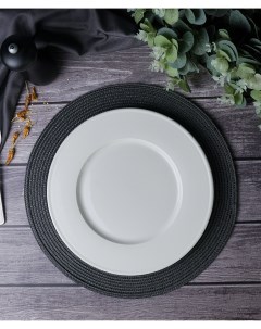 Тарелка обеденная Line 30 см белая фарфор Porland