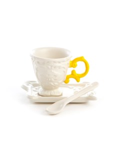 Кофейная пара I Coffee Yellow Дизайнерская посуда из фарфора Seletti