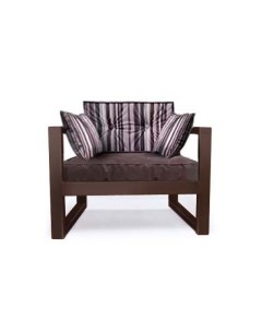 Диван кресло одноместный DEmoku Оксфорд Д 1 полоса коричневый шоколад укрывной Мебель в стиле лофт