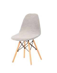 Чехол на стул со спинкой Eames Aspen Giardino Leaves Светло серый 1шт 11563 Luxalto