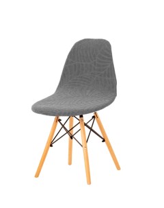 Чехол на стул со спинкой Eames Aspen Giardino Leaves Серый 1шт 11562 Luxalto