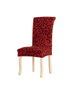 Чехол для стула со спинкой Jersey Красно черный универсальный на резинке 10402 Luxalto