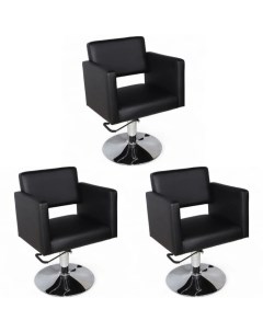 Парикмахерское кресло Кубик Черный Гидравлика диск 3 кресла Мебель бьюти
