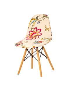 Чехол на стул со спинкой Eames Aspen Giardino Цветочный Орнамент 1 шт 11623 Luxalto