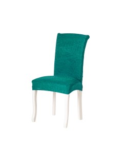Чехол на стул со спинкой 10456 ткань Leaves Малахитовый зеленый 1 шт Luxalto